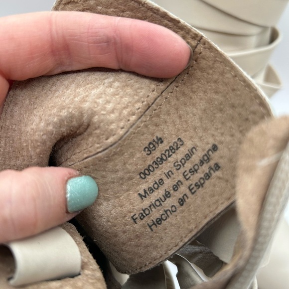 NEW 39.5 Free People Jesse Cutout Ankle Boots Leather Off-White Lug Sole Strappy - Picture 11 of 13